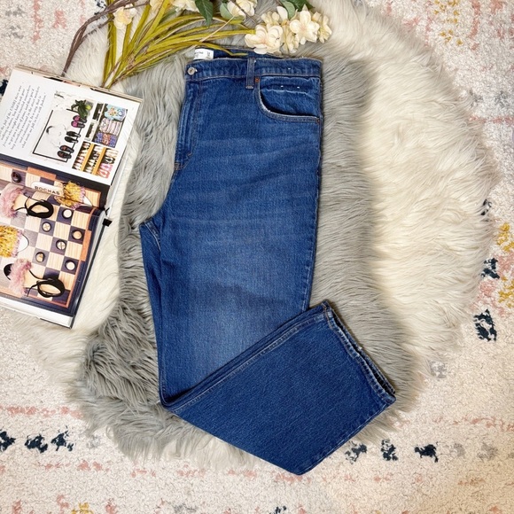 Abercrombie The 90s Straight Ultra High Rise Women’s Plus Dark Wash Jeans Sz 18 - Picture 11 of 11